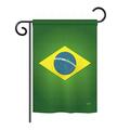 Gardencontrol 13 x 18.5 in. Brazil Nationality Vertical Double Sided Garden Flag Set with Banner Pole GA4110514